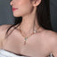 Metal Beads Line Lock Chain Necklace