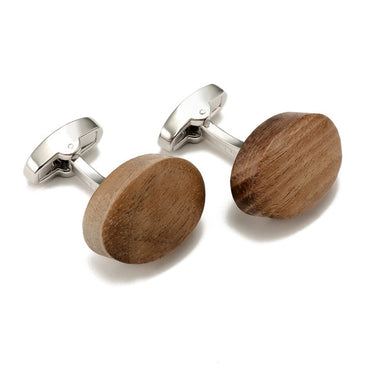Walnut Wood Cufflinks For Mens