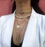 Metal Beads Line Lock Chain Necklace