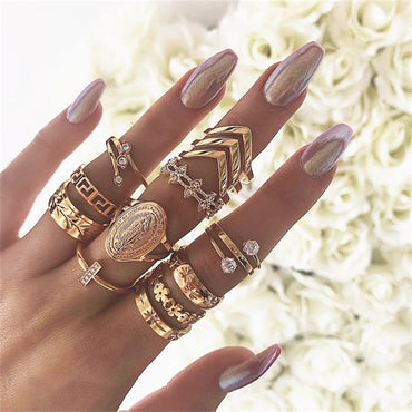 Midi Moon Rings Set