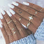 Midi Moon Rings Set