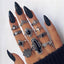 Midi Moon Rings Set