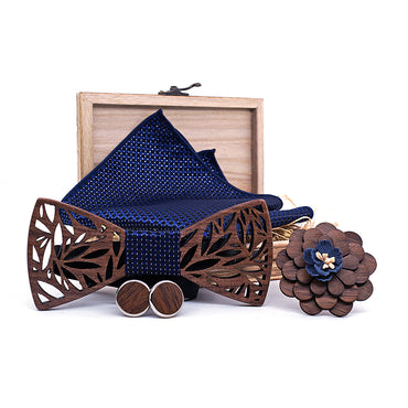 Paisley Wooden Bow Tie Handkerchief