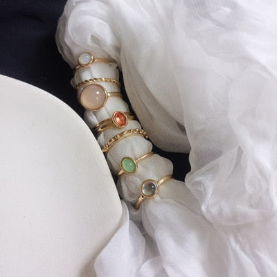 Stone Metalic Fashion Finger Rings