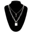Double layer Lock Chain Necklace