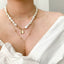 Metal Beads Line Lock Chain Necklace