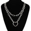 Double layer Lock Chain Necklace