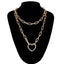 Double layer Lock Chain Necklace