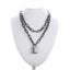 Double layer Lock Chain Necklace