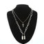 Double layer Lock Chain Necklace
