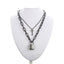 Double layer Lock Chain Necklace