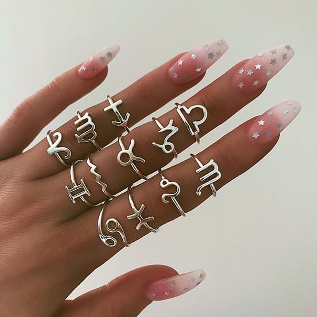Midi Moon Rings Set