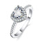 Crystal Heart Shaped Wedding Rings