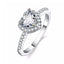 Crystal Heart Shaped Wedding Rings