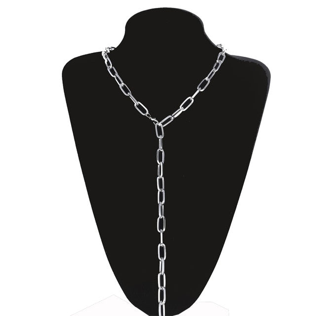 Double layer Lock Chain Necklace