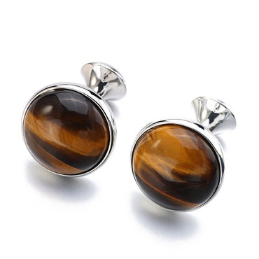 Tiger-Eye Stone Cufflinks for Mens