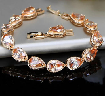Cubic Zircon Bridal Charm Bracelet