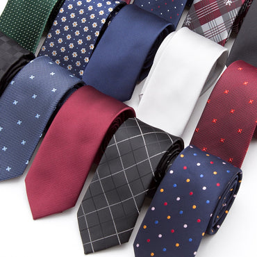 Men Skinny Polyester Tie