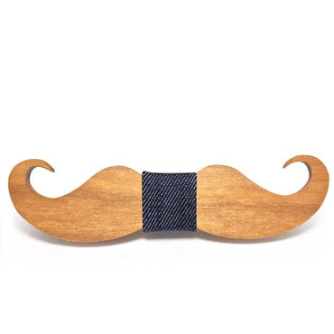 Handmade Mustache Wooden Bow Tie