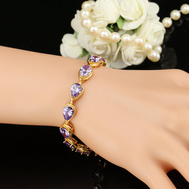 Cubic Zircon Bridal Charm Bracelet