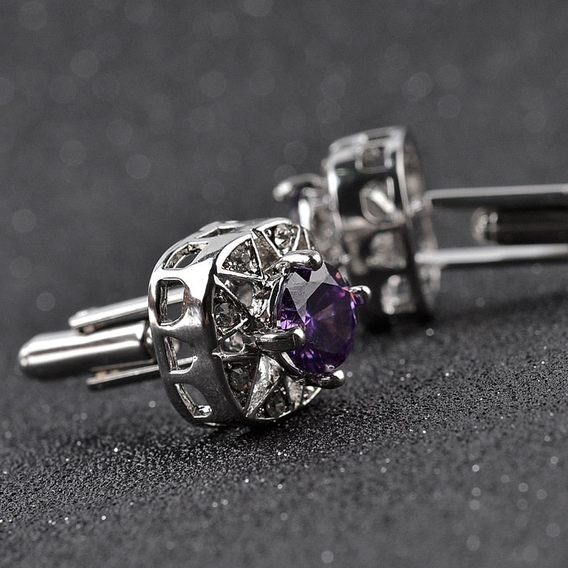 Qurple Top Quality Rhinestone Cufflink