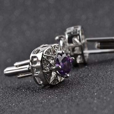 Qurple Top Quality Rhinestone Cufflink