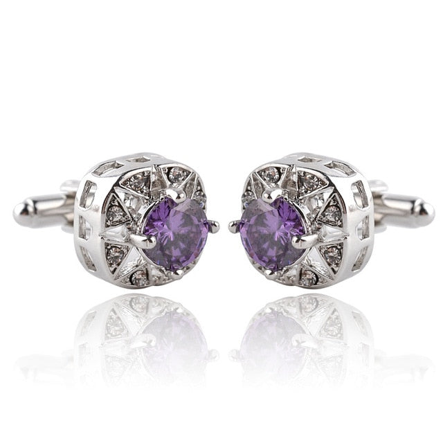 Qurple Top Quality Rhinestone Cufflink