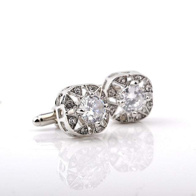 Qurple Top Quality Rhinestone Cufflink