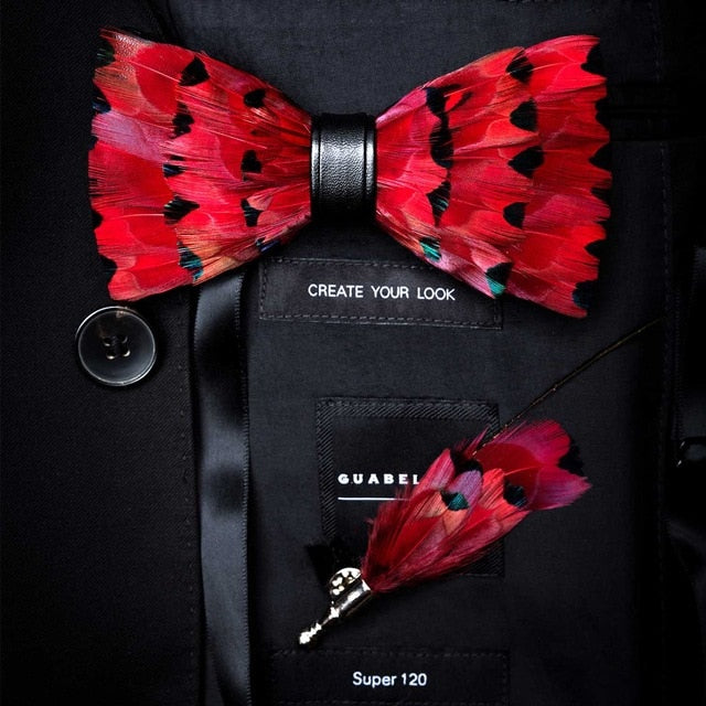 Brid Feather  Hand Made Bow Tie