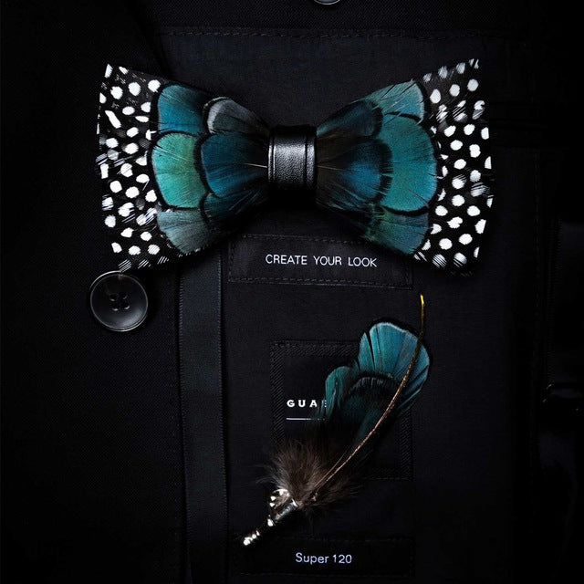 Brid Feather  Hand Made Bow Tie