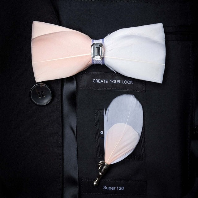 Brid Feather  Hand Made Bow Tie