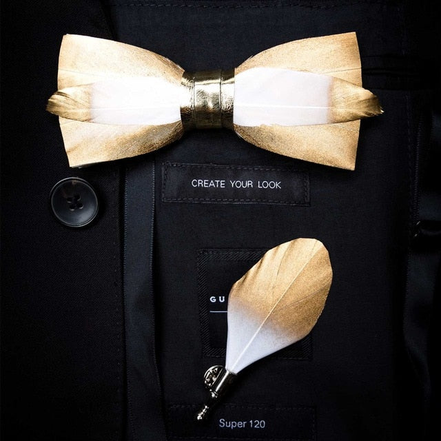 Brid Feather  Hand Made Bow Tie