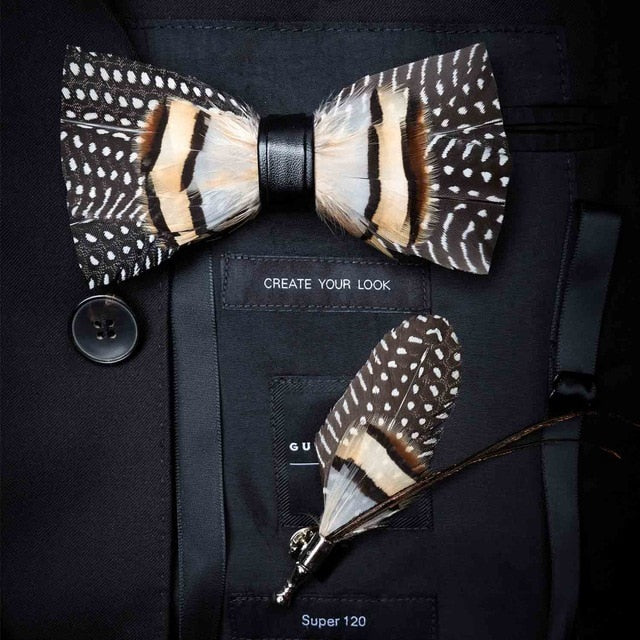 Brid Feather  Hand Made Bow Tie