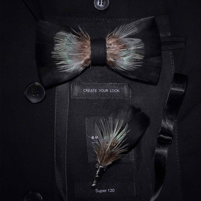 Brid Feather  Hand Made Bow Tie