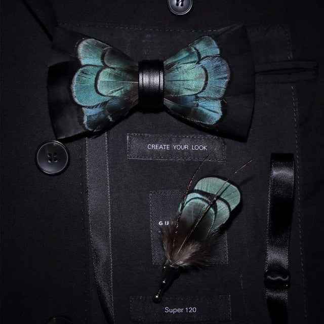 Brid Feather  Hand Made Bow Tie