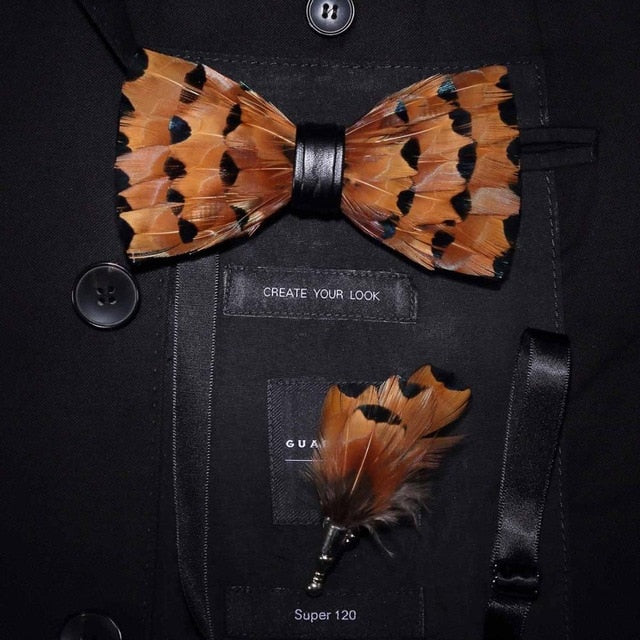 Brid Feather  Hand Made Bow Tie