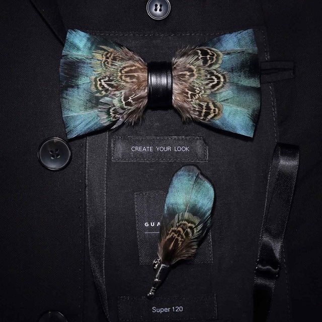 Brid Feather  Hand Made Bow Tie