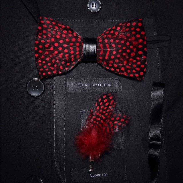Brid Feather  Hand Made Bow Tie