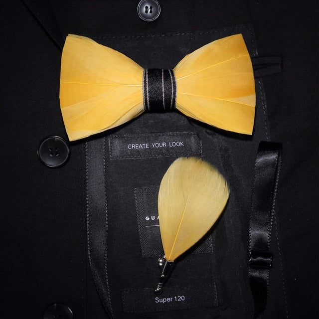 Brid Feather  Hand Made Bow Tie