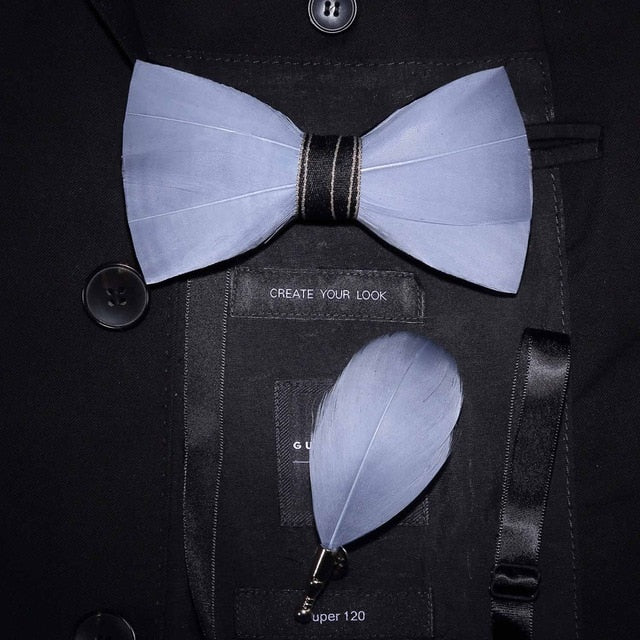 Brid Feather  Hand Made Bow Tie