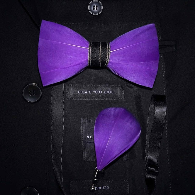 Brid Feather  Hand Made Bow Tie
