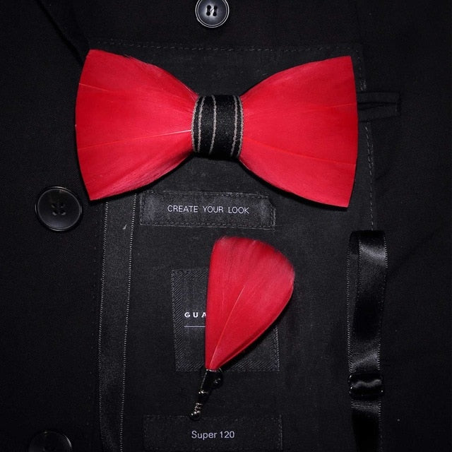 Brid Feather  Hand Made Bow Tie
