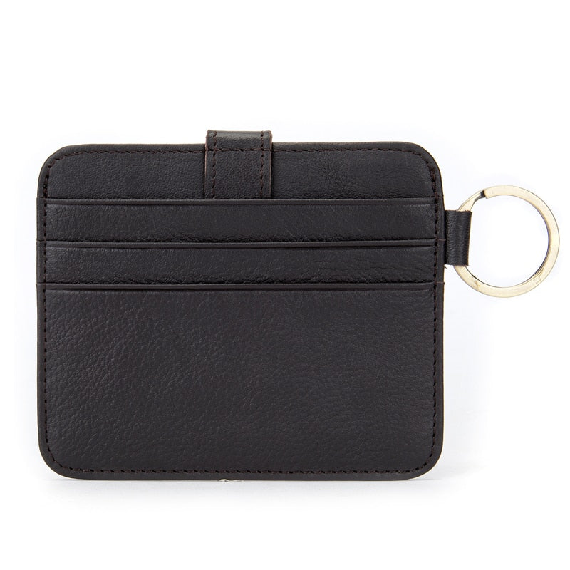 Men Cardholder with Ring Genuine Leather