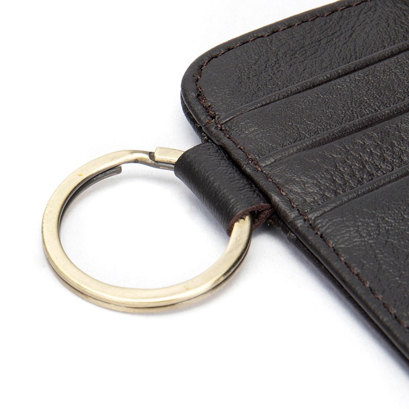 Men Cardholder with Ring Genuine Leather