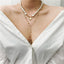 Metal Beads Line Lock Chain Necklace